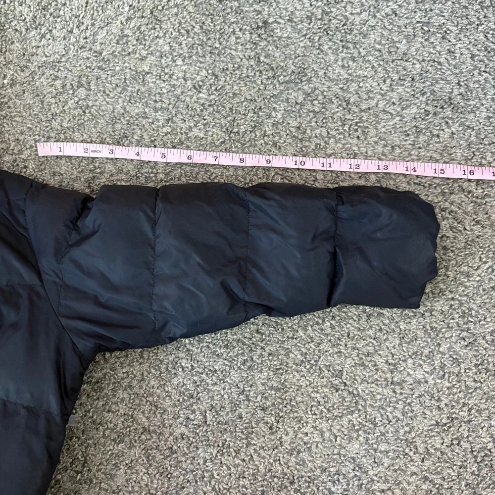 Petit Bateau Puffer Coat Kids 3T Black Faux Fur Hood Fleece Lined Winter Parka